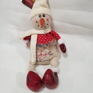 Vintage Rite aid sitting Snowman shelf sitter with leather shoes decor